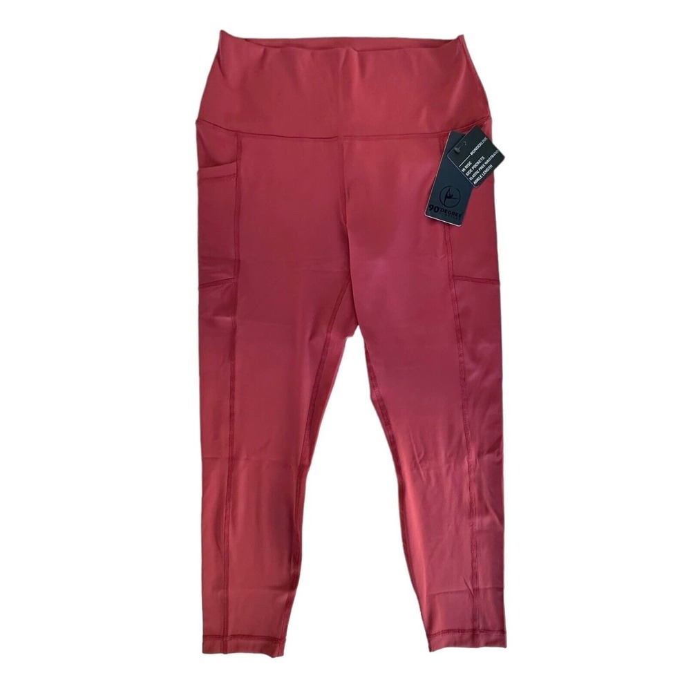 90 Degree by Reflex Women's Wonderlink Hi Rise 7/8 Leggings Size L Syrah